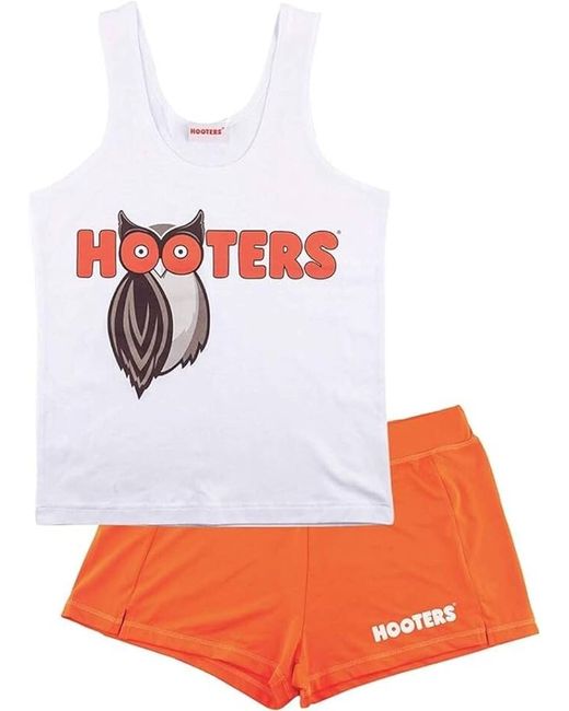 Hooters Ladies New Small Bar Girl Vest With Hot Pants Free Socks