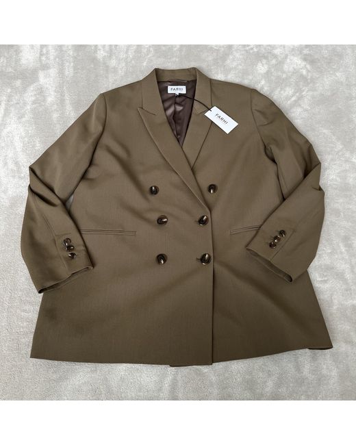 Nicole Farhi Farhi Double Breasted Blazer Womens Xs Nwt  Di Colore Khaki