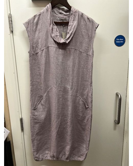 Nature Ladies Bnwt Gr 100 Linen Light Lilac Dress Uk 8/10 Cg T14