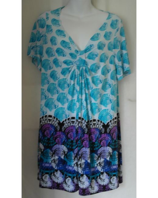 Marina Kaneva  Purple Womens And Blue Patterned Shirt Bnwt