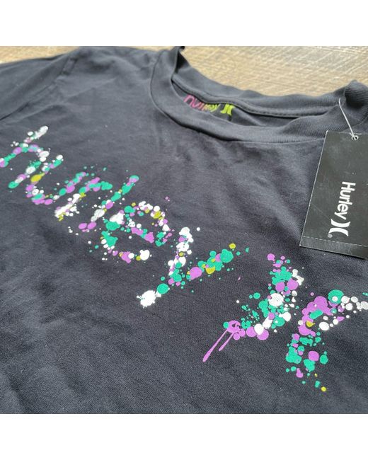Hurley  Black Womens Girls Fitted T-Shirt Top M Bnwt