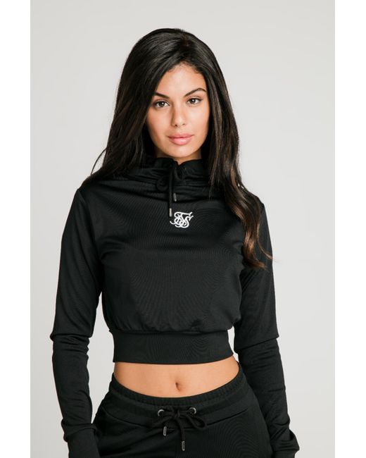 Siksilk Cropped Core Zonal Track Top Uk10 Small Da Women Di Colore Nero