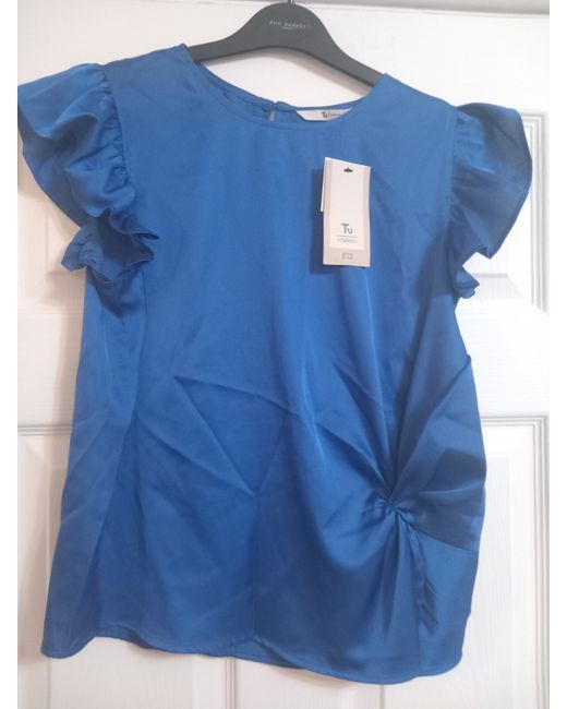 Tu Women's Blue B2022 Ladies Satin Top 12 Tag 8 Gorgeous