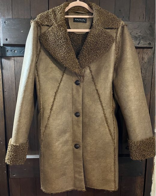 Betty Barclay Collection.New/Tag. Faux Sheepskin Coat.Uk 12.Rrp 230  Di Colore Marrone