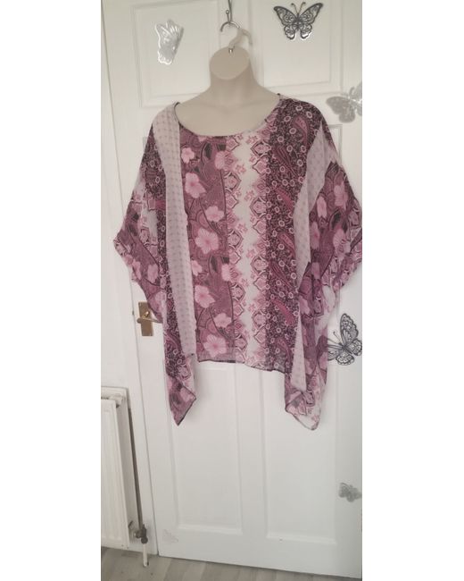 Marina Kaneva  Pink Bnwt Oversized Batwing Georgette Tunic 30/32