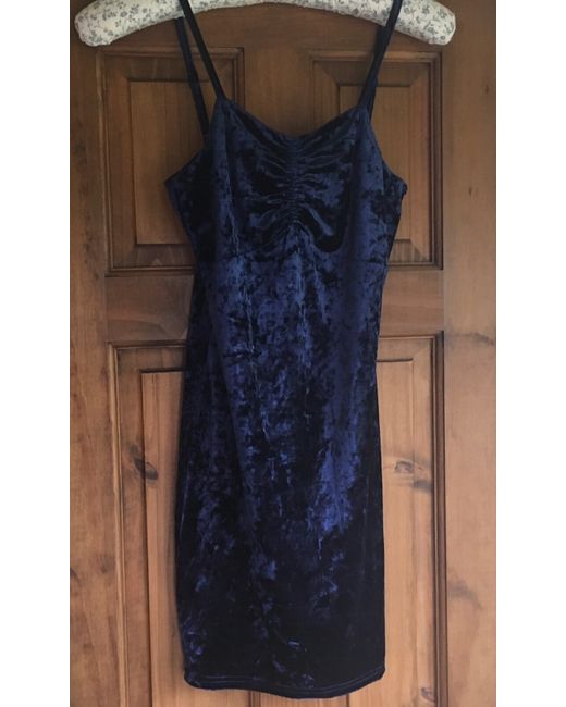 Zaful  Blue Velour Dress 10 U.K. Bnwt
