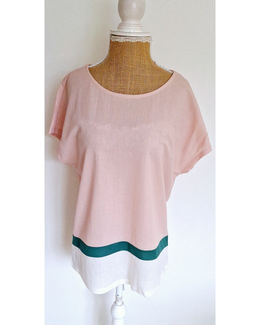 Rick Cardona Ladies Top Blouse Short Batwing Sleeves Uk 10 New  Di Colore Rosa