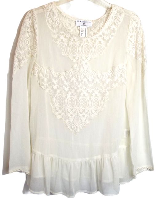 Rick Cardona New Cream Semi Sheer York Top 8/10 730  Di Colore Beige