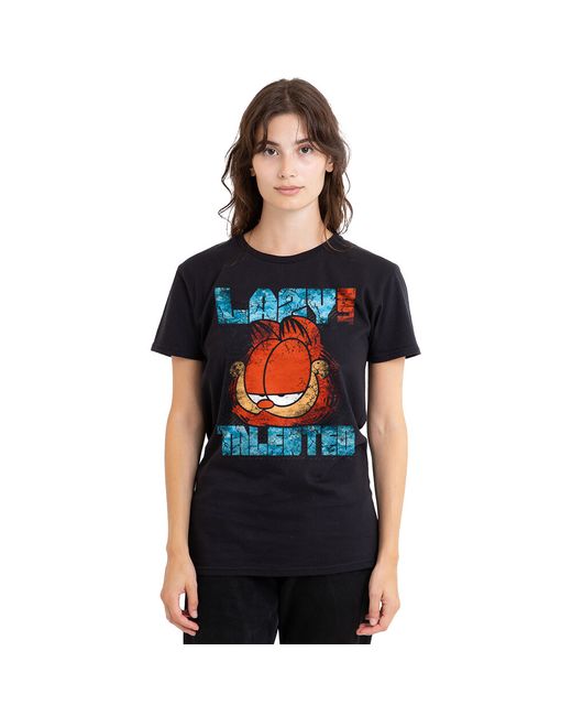 Garfield Lazy But Talented Distressed Ladies T-Shirt S-2xl  Di Colore Nero