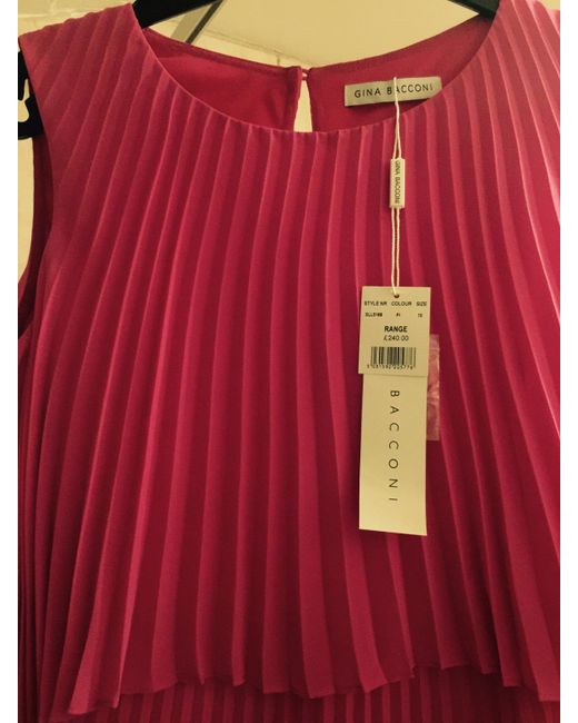 Gina Bacconi Dress Pleated Style Maxi 10 Da Women