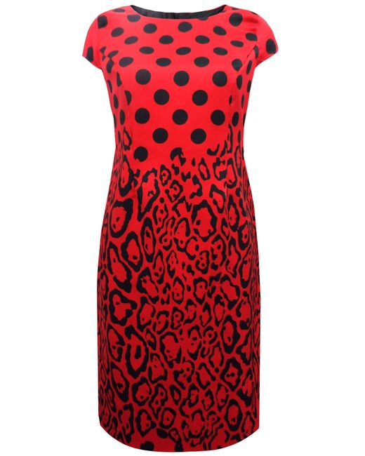 Marina Kaneva  Multicolor Ladies Red Multi Print Dress New Ref 318 Sale