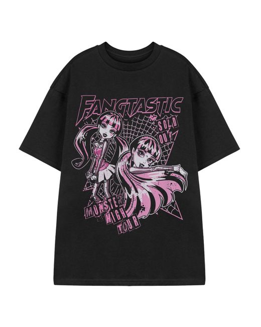 Monster High Fangtastic Short Sleeved T-Shirt Womens  Di Colore Nero