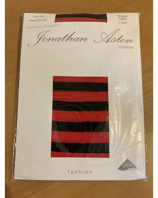 Jonathan Aston Fashion Hosiery Ringer Tights Scarlet One Bnip 1-4047  Di Colore Nero