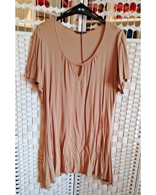 Marina Kaneva  Brown Clo2 Taupe Stretch Asymmetric Tunic Dress 22-24-New