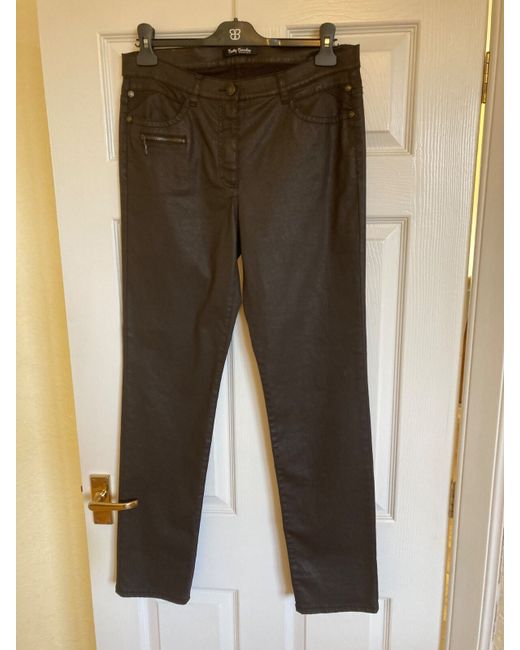 Betty Barclay Ladies Trousers. Wax Finish. New Without Tags. 14 Uk.  Di Colore Marrone