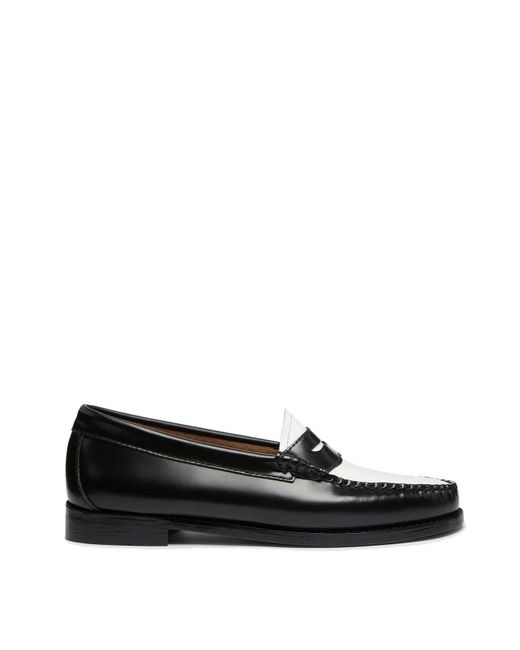 G.H. Bass & Co. G.H.Bass Bass Weejun Penny Loafer Black Leather Da Women Di Colore Bianco
