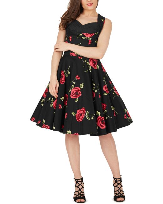 Blackbutterfly Vintage 50s Rockabilly Swing Wedding Evening Prom Dress Uk 8-24 Da Women Di Colore Floreale