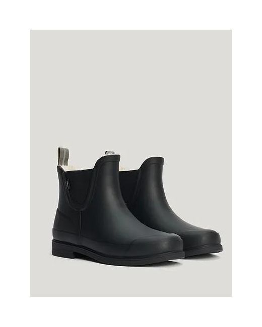 Tretorn Women's Black Fur Lined Rain Ankle Boots Eva Waterproof Winter Uk 5 Eu 38