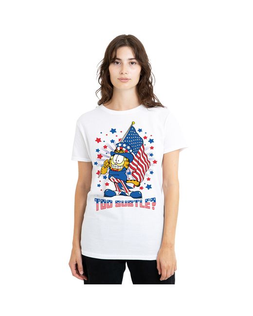 Garfield Subtle Ladies T-Shirt S-2xl  Di Colore Bianco