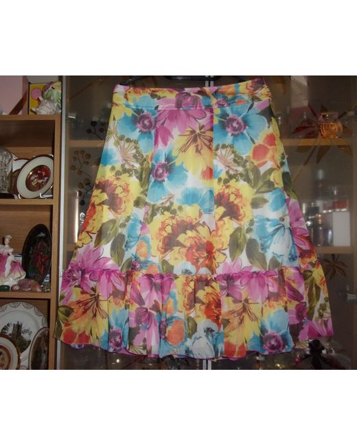 Betty Barclay . New. Elegant Chiffon Skirt With Print Lined/Zipped. Uk 12.  Di Colore Floreale