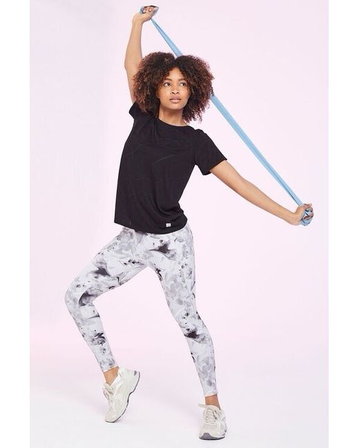 Dash Grey Marble Print Active Stretch Leggings With Pockets 10 Bnwt Da Women Di Colore Grigio