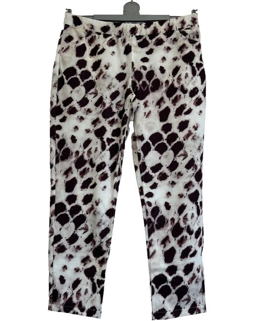 Rick Cardona Ecru Print Trousers Only 7 C20792  Di Colore Bianco