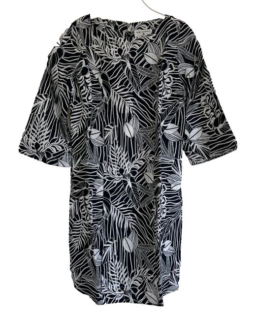 Rick Cardona Navy/White Print Dress 10 Only 8 C26314  Di Colore Blu Scuro