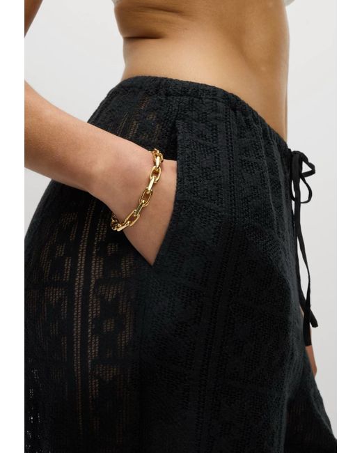 Marks & Spencer Women's Black Bnwt M S Marks Spencer Pure Cotton Beach Lace Trousers 16 Regular