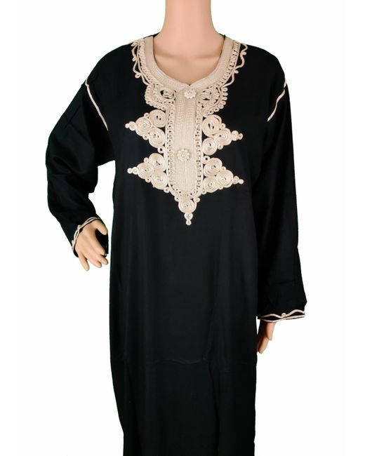 Nature Moroccan Kaftan Cotton Maxi Dress Casual Women Full Length Embroidered
