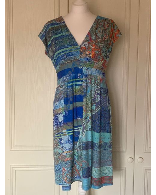 Rick Cardona Short Patchwork Print Sleeveless Dress With Stretch By 12