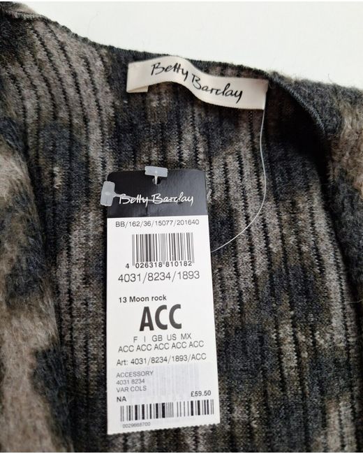 Betty Barclay   Animal Print Wrap Shawl Frill Bottom Scarf Cost 59.50