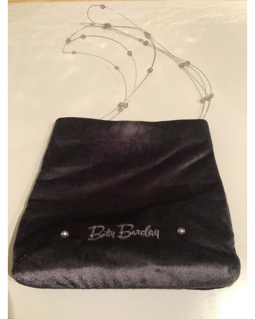 Betty Barclay  Gray Grey Velvet/Velour Type Fabric Evening Bag With Beaded Straps