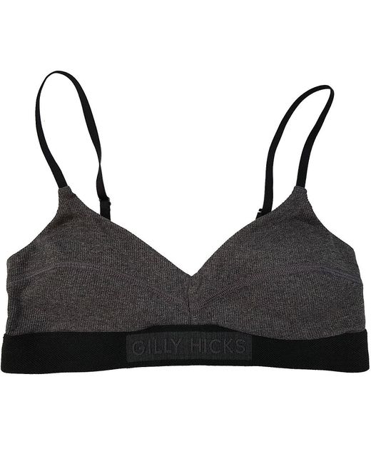 Gilly Hicks Hollister V-Neck Bralette Underwear Dark Heather Grey Ladies Bra Top  Di Colore Grigio