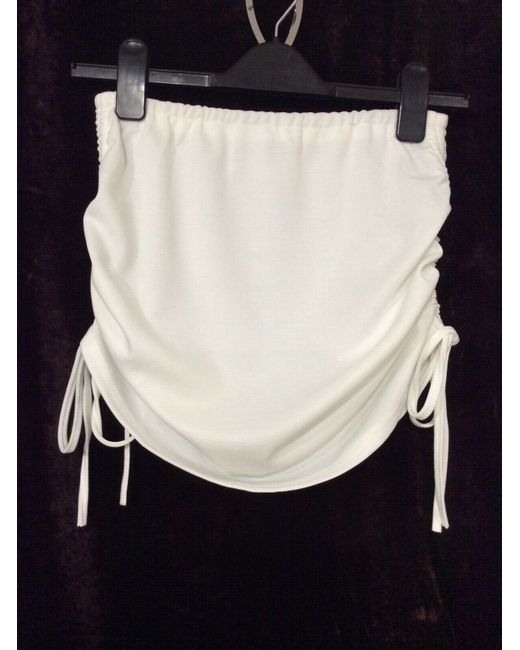 Zaful  White Cinched Side Mini Skirt One Brand New
