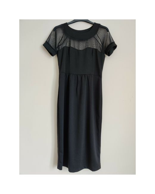 Nature Mesh Panel Bustier Pencil Dress 10 Cocktail Party Office Retro  Di Colore Nero