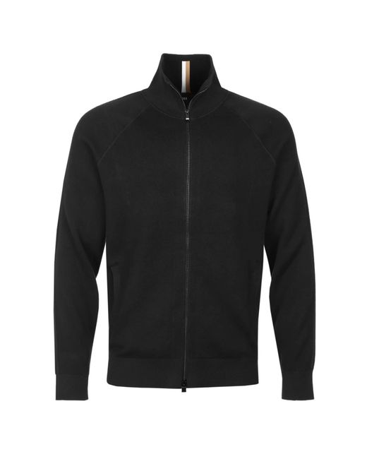 Boss Men's Black Jumper Full Zip Smart Casual Knitwear H-Domico M