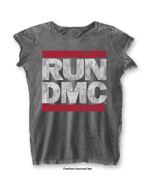 Dmc Run Ladies Burn Out T-Shirt Logo X-Large Da Women