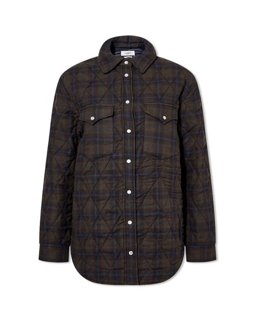 Isabel Marant Mysen Quilted Check Shirt Rrp425 40 Chest Da Donna Di Colore Verde