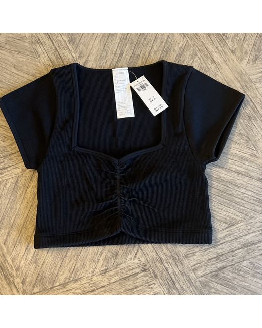 Gilly Hicks Abercrombie Fully Hicks Stretch Crop Too Short Sleeve Large Bnwt  Di Colore Nero