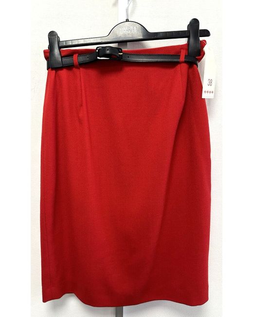 Betty Barclay  Red New/Unworn 38 Uk12 Eu40 Us8 Wool Lined Vintage Pencil Skirt