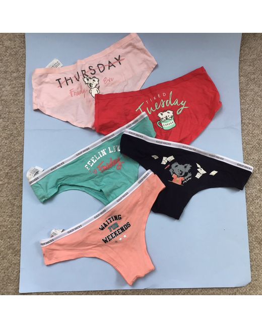 Gilly Hicks   Down Undies Knickers/Pants X5 Mix Of Short Cheeky Colours M