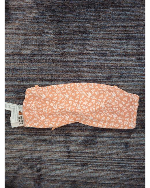 Gilly Hicks  Orange Apricot Swimear Bandeau Tankini Bra Doube Faced Medium