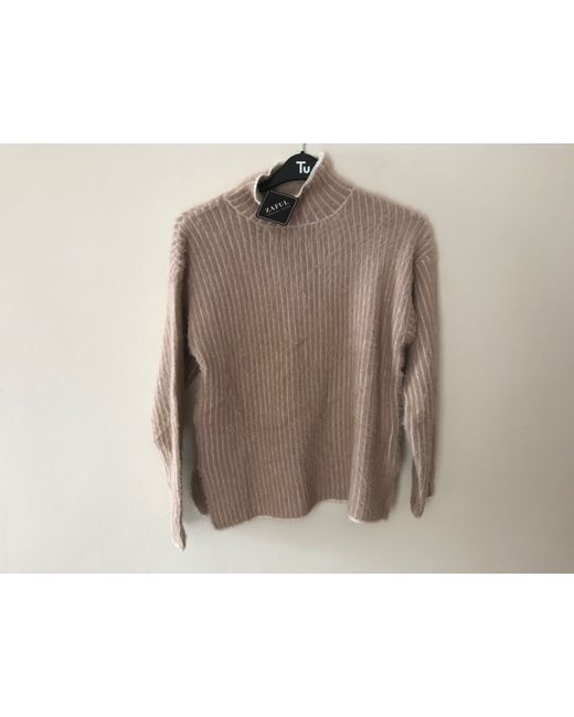 Zaful  White Forvever Young Caremelwith Strips Jumper