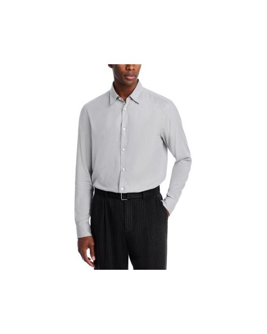 Boss Men's Gray Liam Kent Collar Regular Fit Button Down Shirt