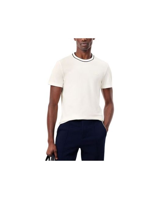 Lacoste Pima Cotton Logo Tee Da Men Di Colore Bianco