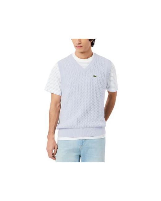 Lacoste   Cable Knit Cotton Sweater Vest