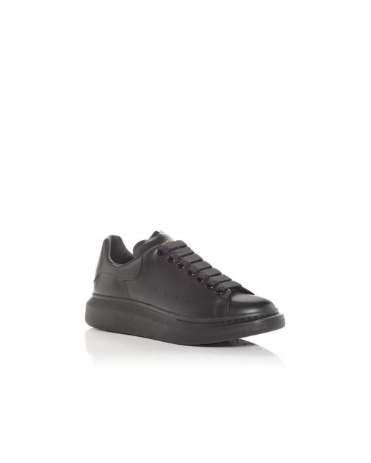 Mcqueen Men's Black Alexander Oversized Leather Heel Detail Sneakers
