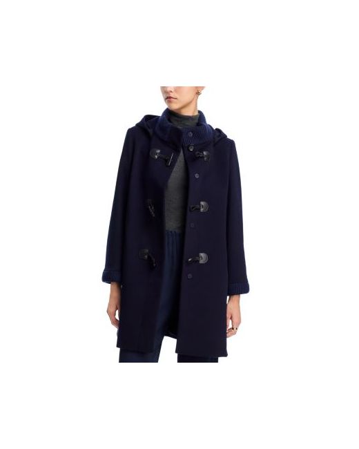 Cinzia Rocca Women's Dark Blue Hooded Toggle Coat
