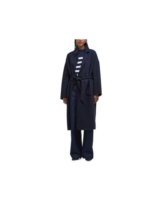 Barbour Women's Dark Blue Rachel Wool Blend Wrap Coat
