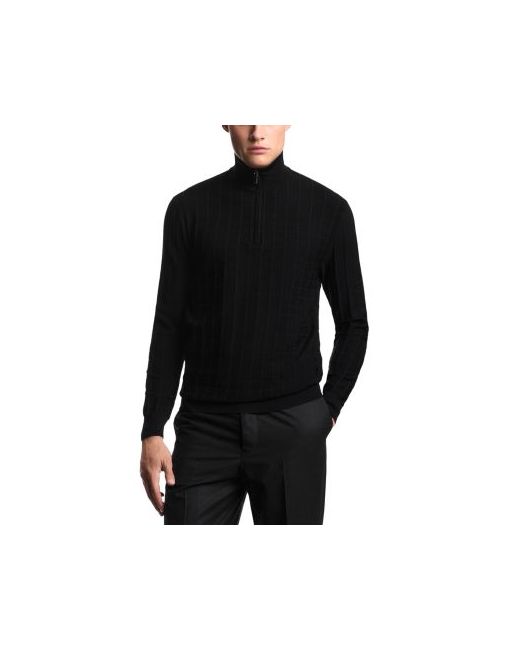 Emporio Armani Turtleneck Quarter Zip Pullover Da Men Di Colore Nero